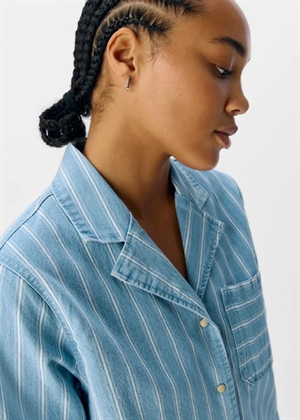 Elsie denim ss skjorte Light Blue/White Object 